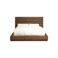 Brown Wooden Eastern King Bed with Plank Style Headboard E25406