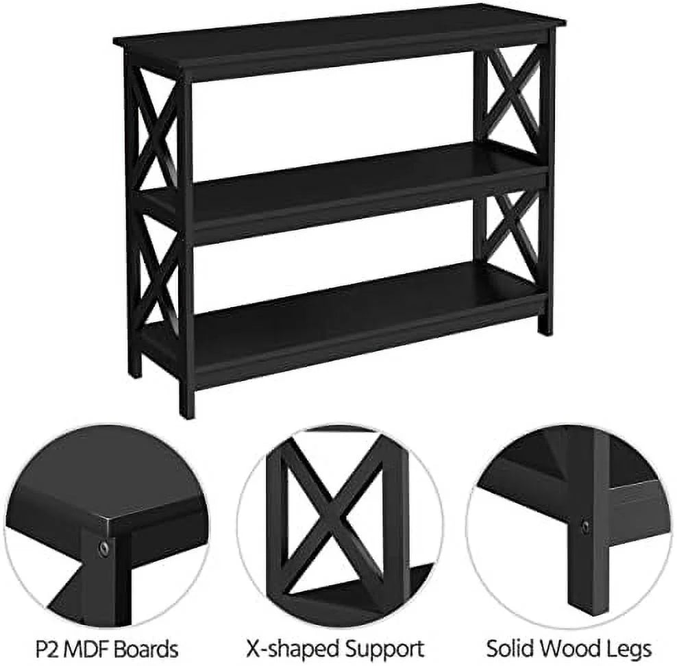 Console Table with 3 Shelves Espresso L792