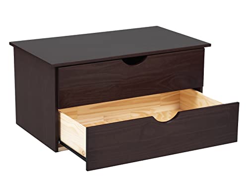 Black 2-Drawer Solid Wood Chest Q378