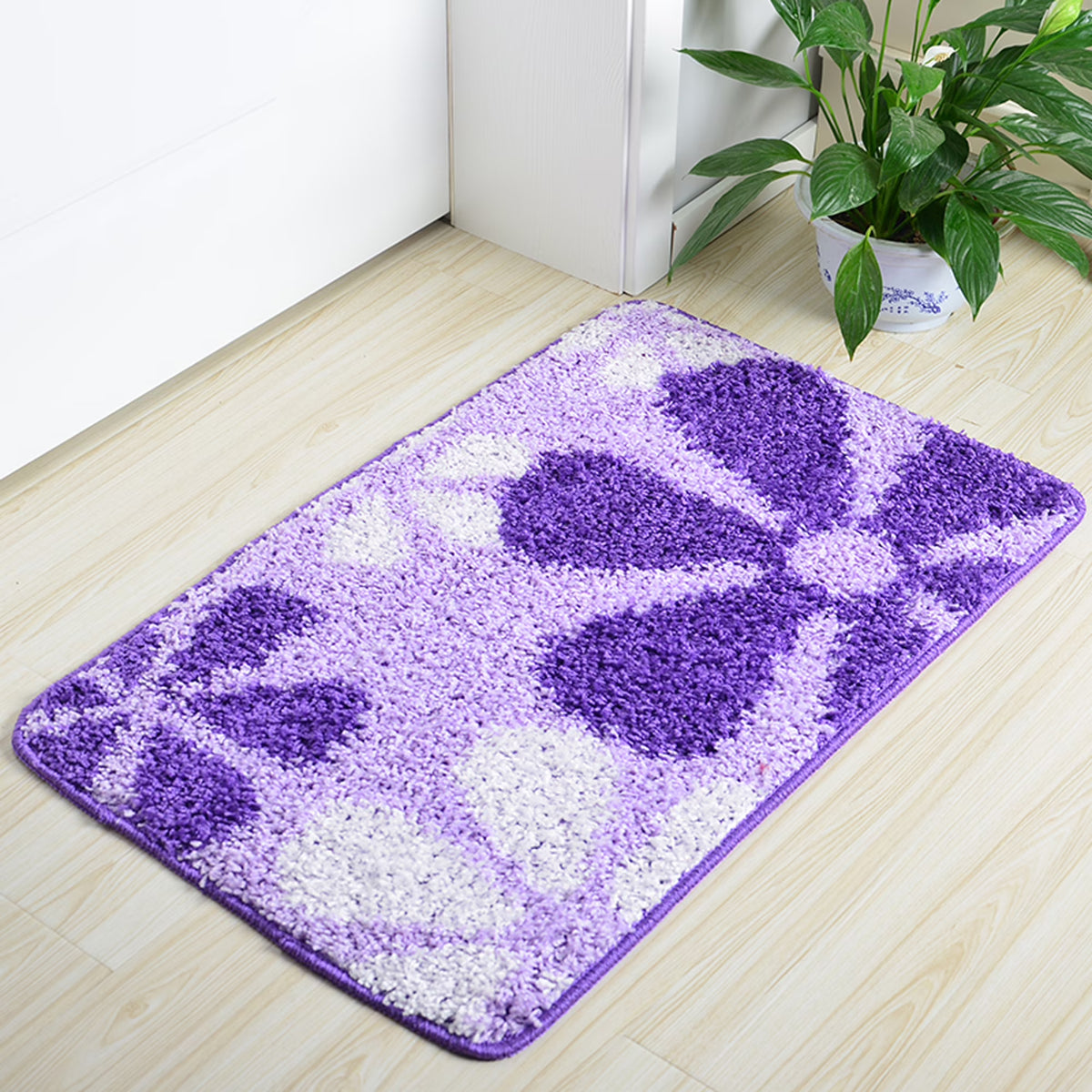 Purple Elite Flower Non Slip Absorbent Door Mat T560