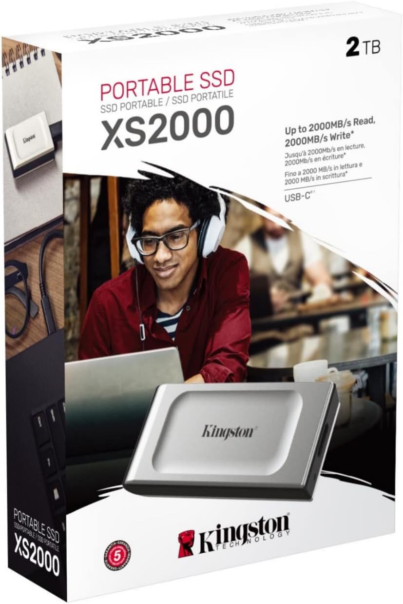2TB Portable External SSD with Hard Travel Case Bundle S97831