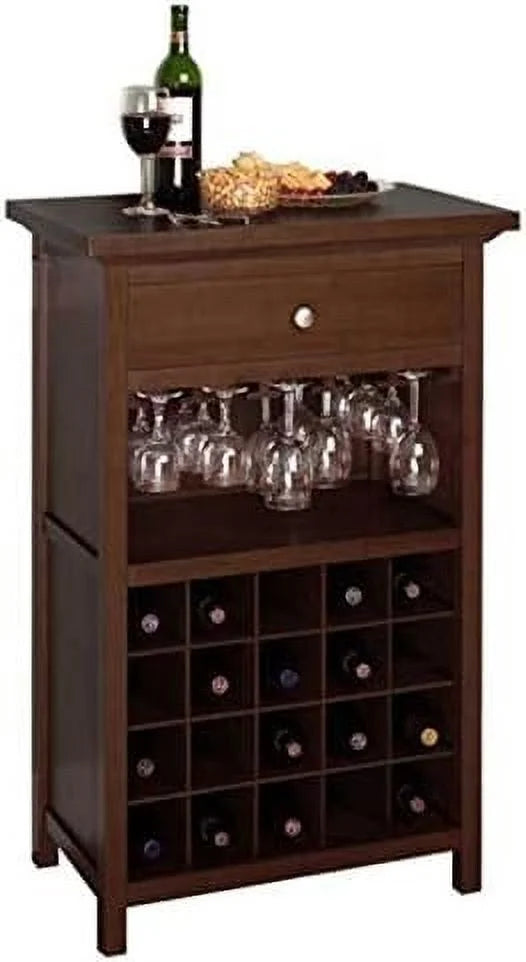 20 Bottle Walnut Finish Wine Cabinet M7473
