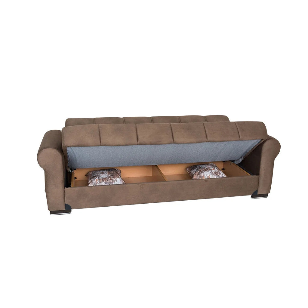 Light Brown Fabric Sofa Bed O67040