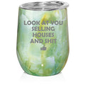 12 oz Double Wall Vacuum Insulated Stainless Steel Stemless Wine Tumbler Travel Mug With Lid M69674