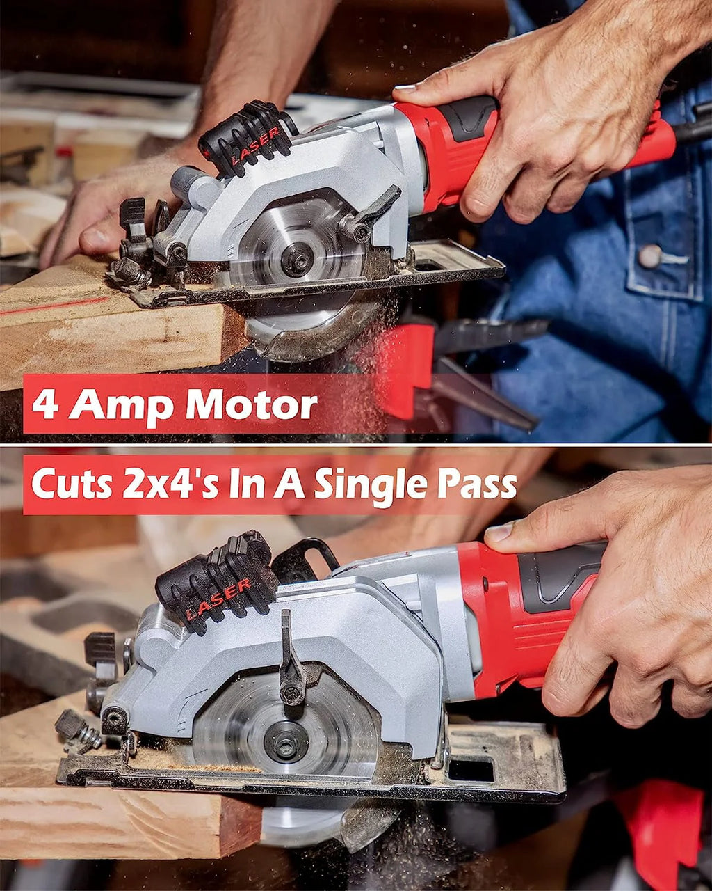 4 Amp 4-1/2 inch Mini Circular Saw with Laser Guide Z646