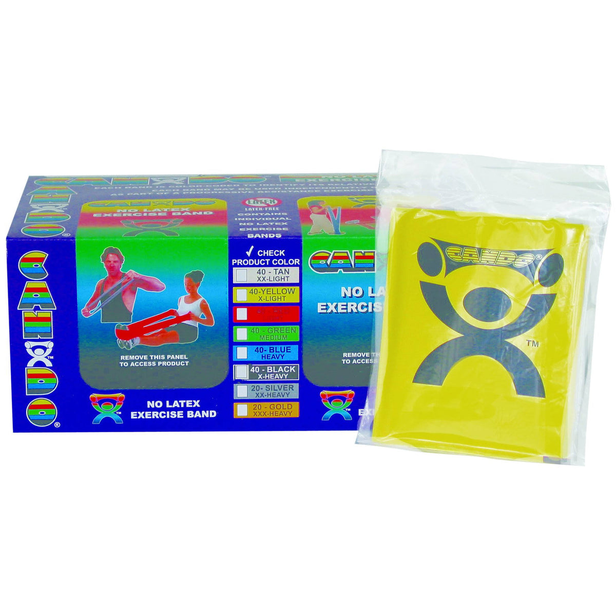 Latex Free Exercise Band Box of 40 4 ft 5-Piece Set I87215