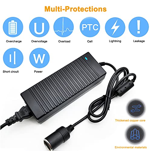 12V/5A 60W AC to DC Converter Car Outlet 110-240V to Cigarette Lighter Power Adapter J78080