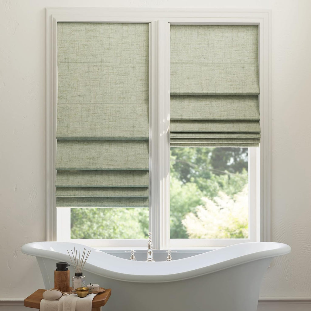 Textured Total Blackout Cordless Shade, 39" X 64", Sage Green S96342