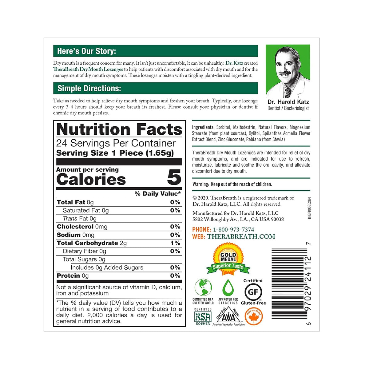 Mandarin Mint Sugar-Free Lozenges, 24 Count C346514
