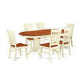 7 Piece Buttermilk Cherry Wood Dining Table Set D5986