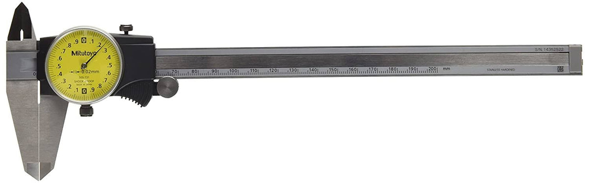0-200mm Dial Caliper with Yellow Dial D6601