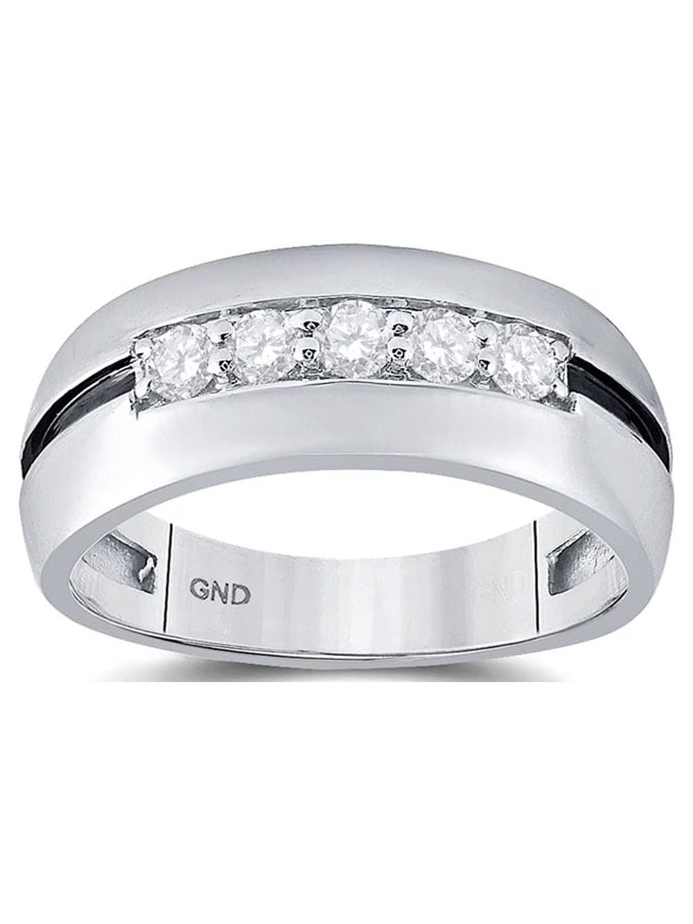 10kt White Gold Mens Diamond Wedding Band Ring 1/2 Cttw Size 8 R959