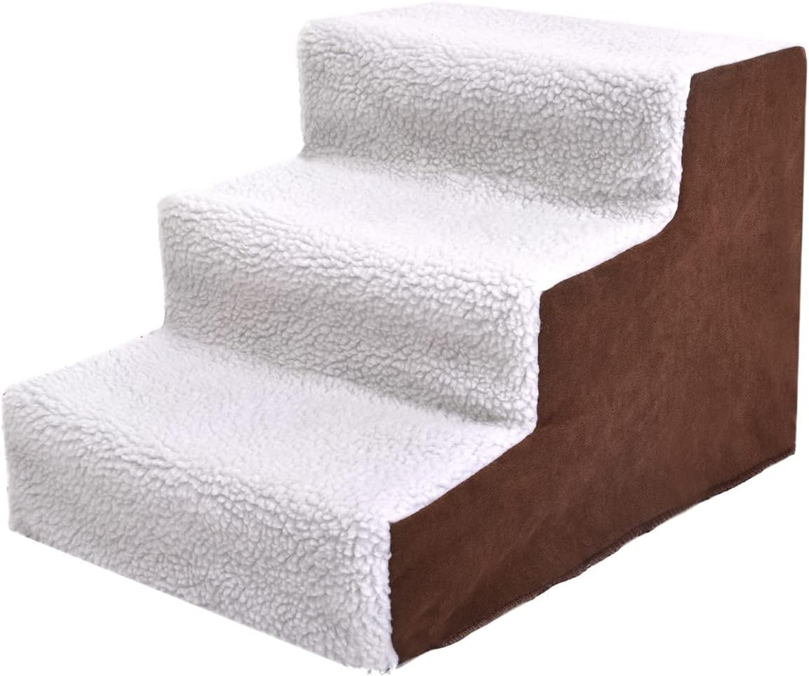Brown and White Pet Stairs X619414