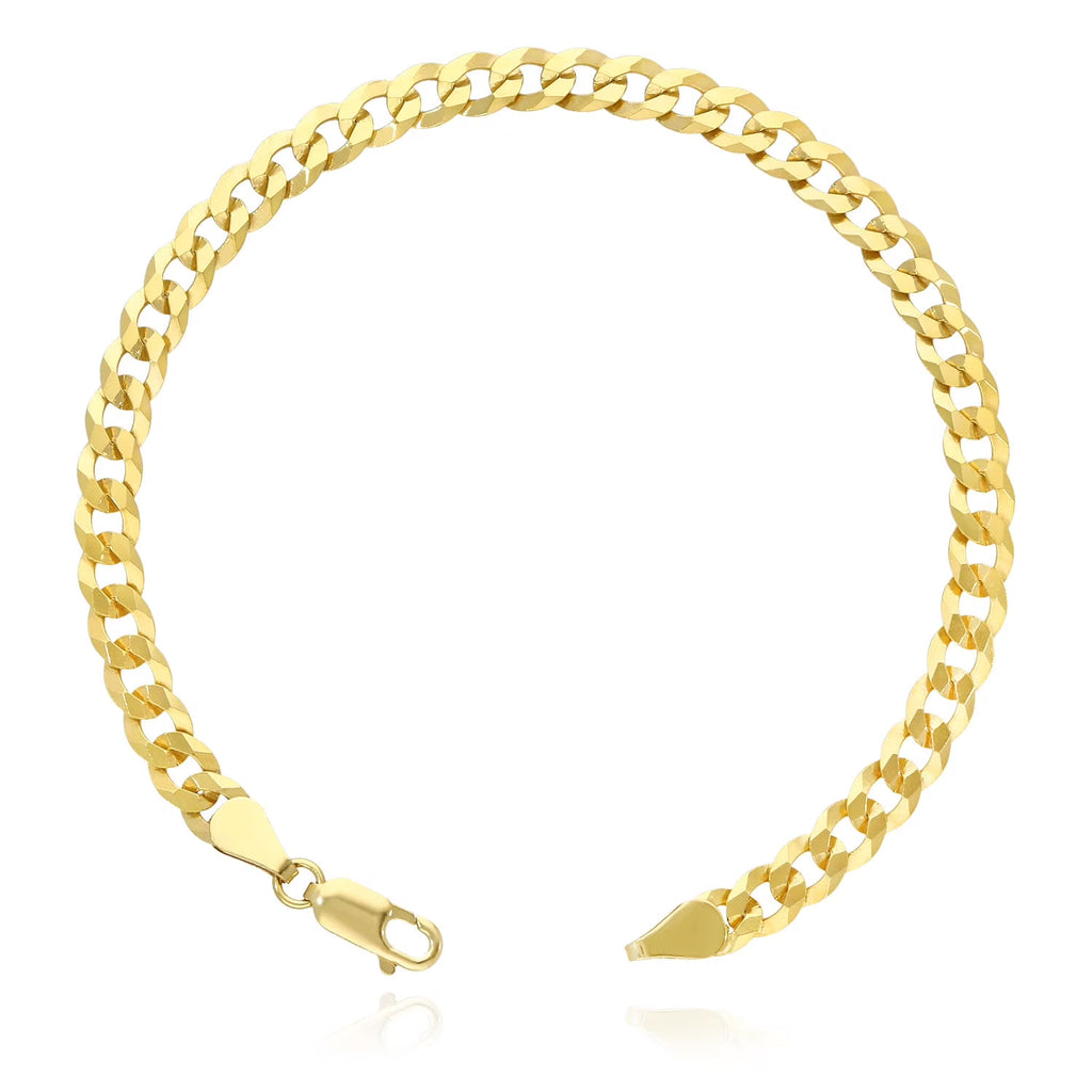 18K Gold Over Sterling Silver Cuban Curb Bracelet R4638