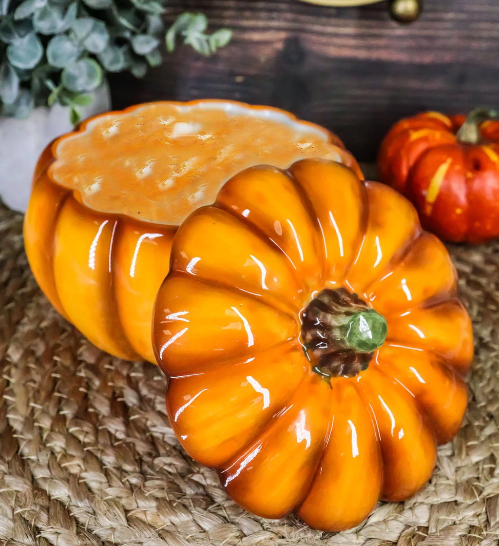 Orange Ceramic Pumpkin Soup Or Dessert Bowl Set of 6 I3907