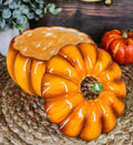 Orange Ceramic Pumpkin Soup Or Dessert Bowl Set of 6 I3907
