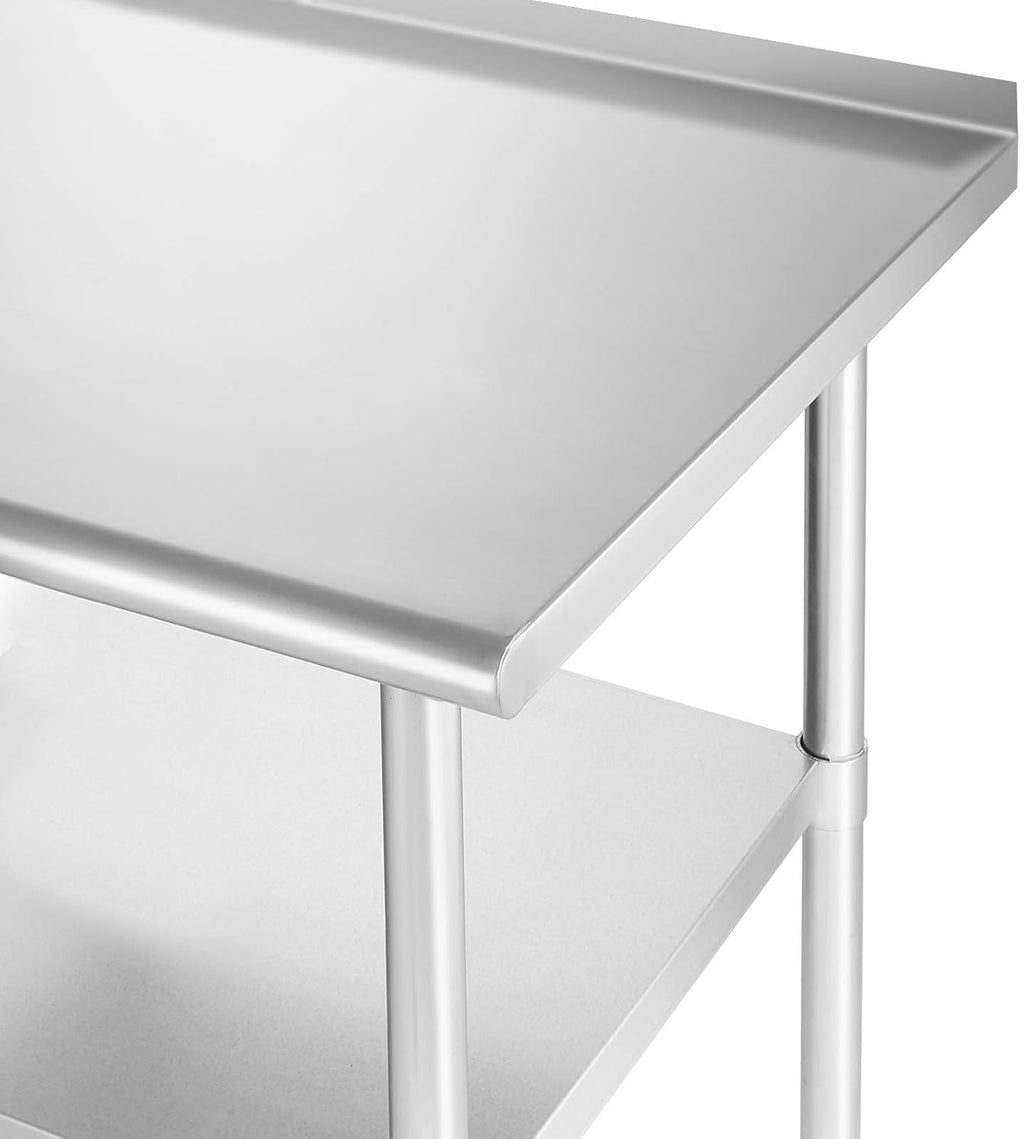 NSF Stainless Steel Commercial Work Table with Backsplash and 4 Casters 30 in. x 24 in. I312115