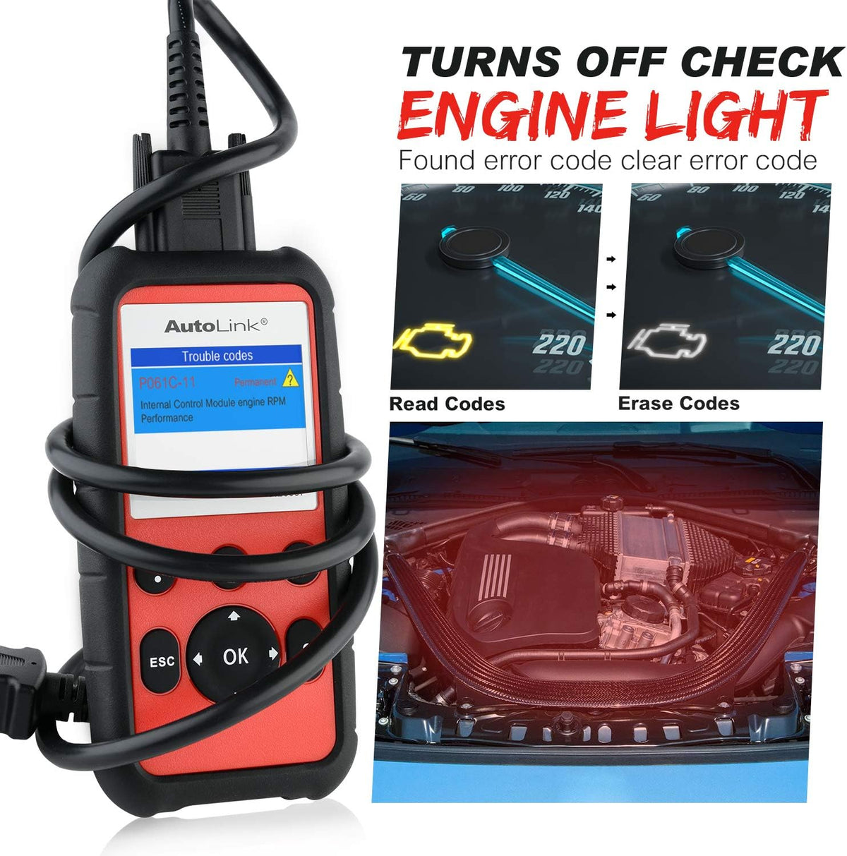 OBD2 Scanner with ABS and SRS Airbag Diagnostic M946644