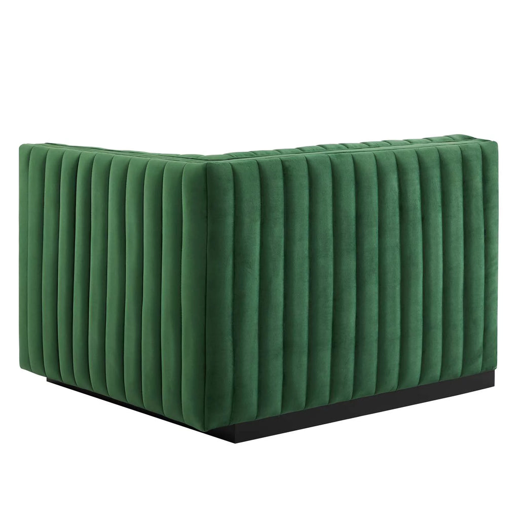 Black Emerald Velvet Right-Arm Chair L70973
