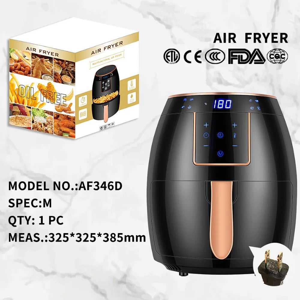 5.5L 1300W Touch Screen Electric Air Fryer with Bakeware R953
