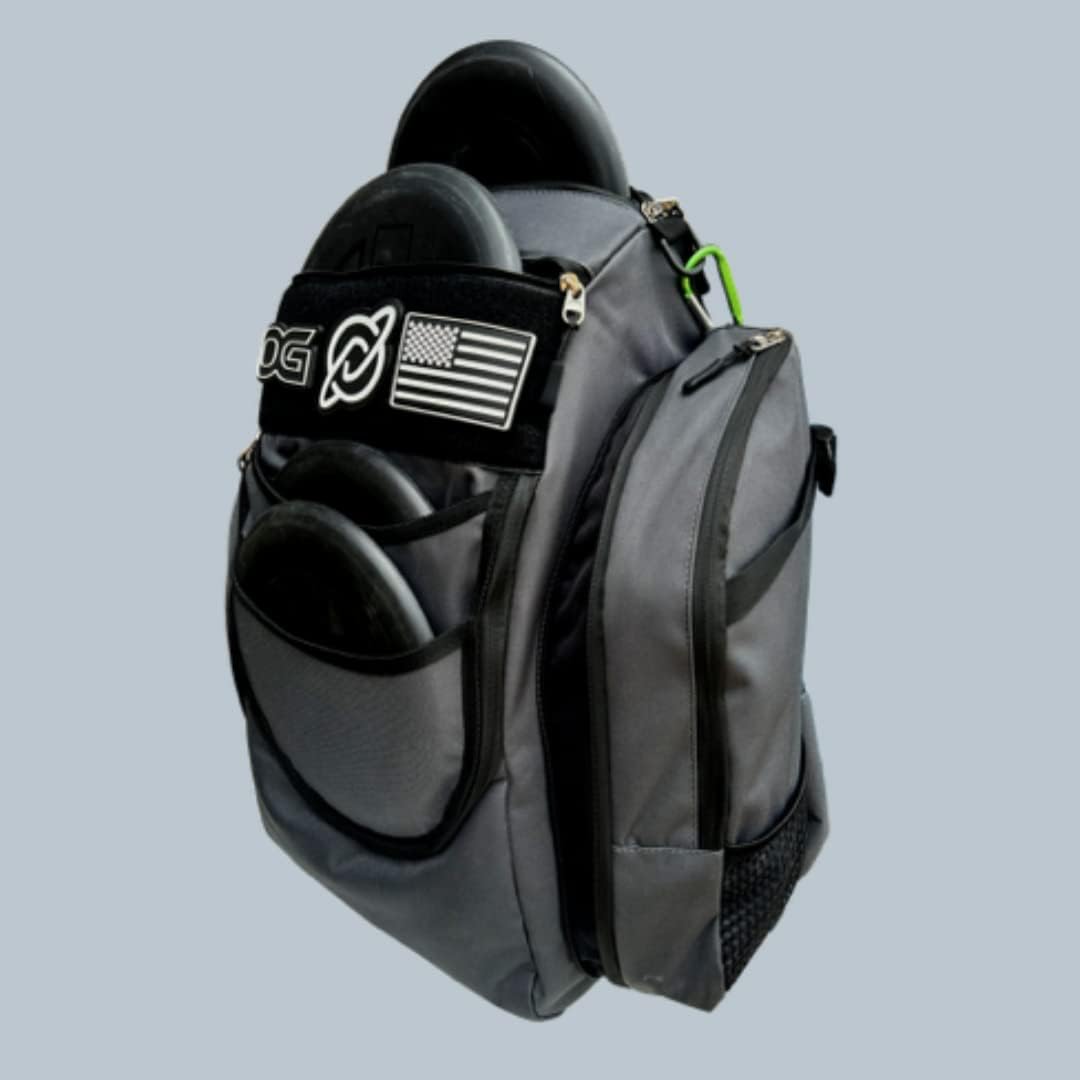 Grey & Black Disc Golf Bag with 26+ Disc Capacity I2690