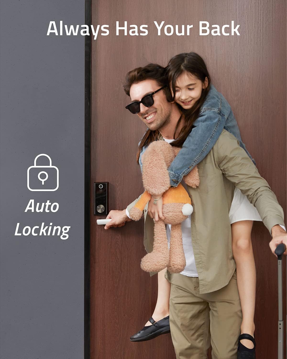 Smart Lock with Fingerprint Scanner and Touchscreen Keypad N216678