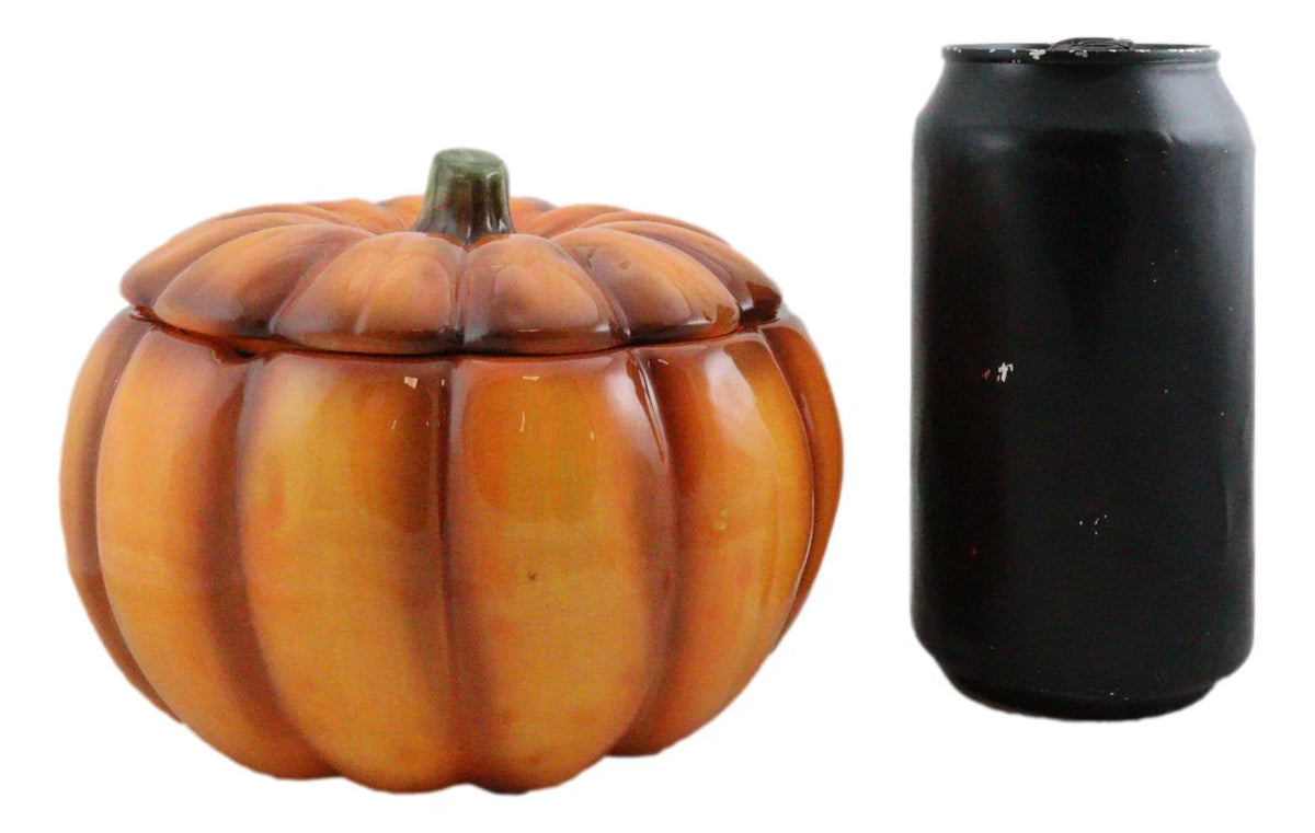 Orange Ceramic Pumpkin Soup Or Dessert Bowl Set of 6 I3907