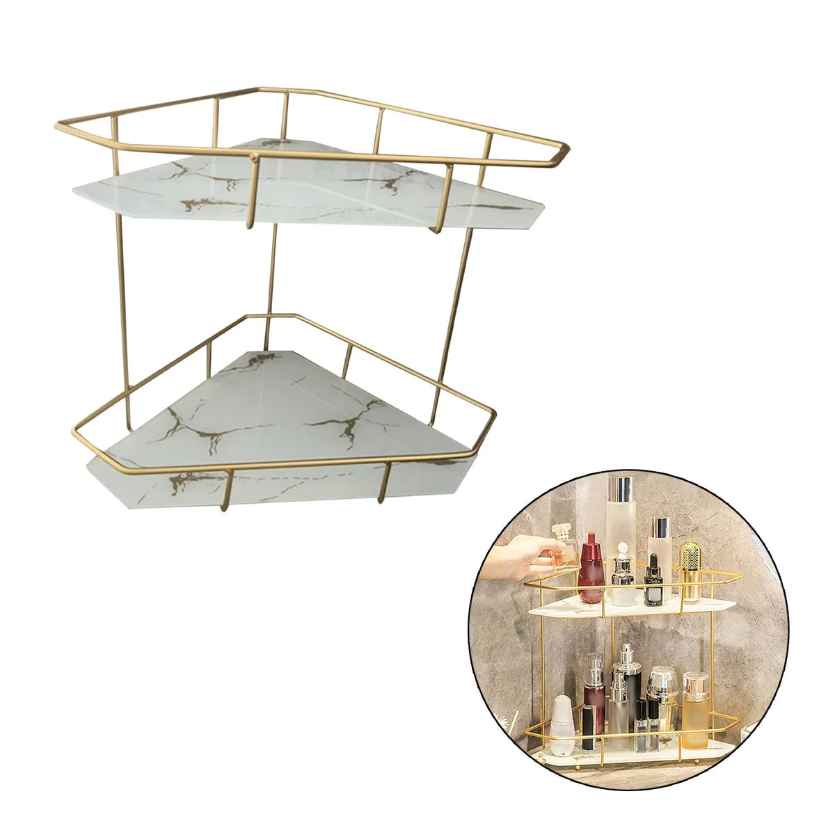 White Bottom Bathroom Storage Rack N455345