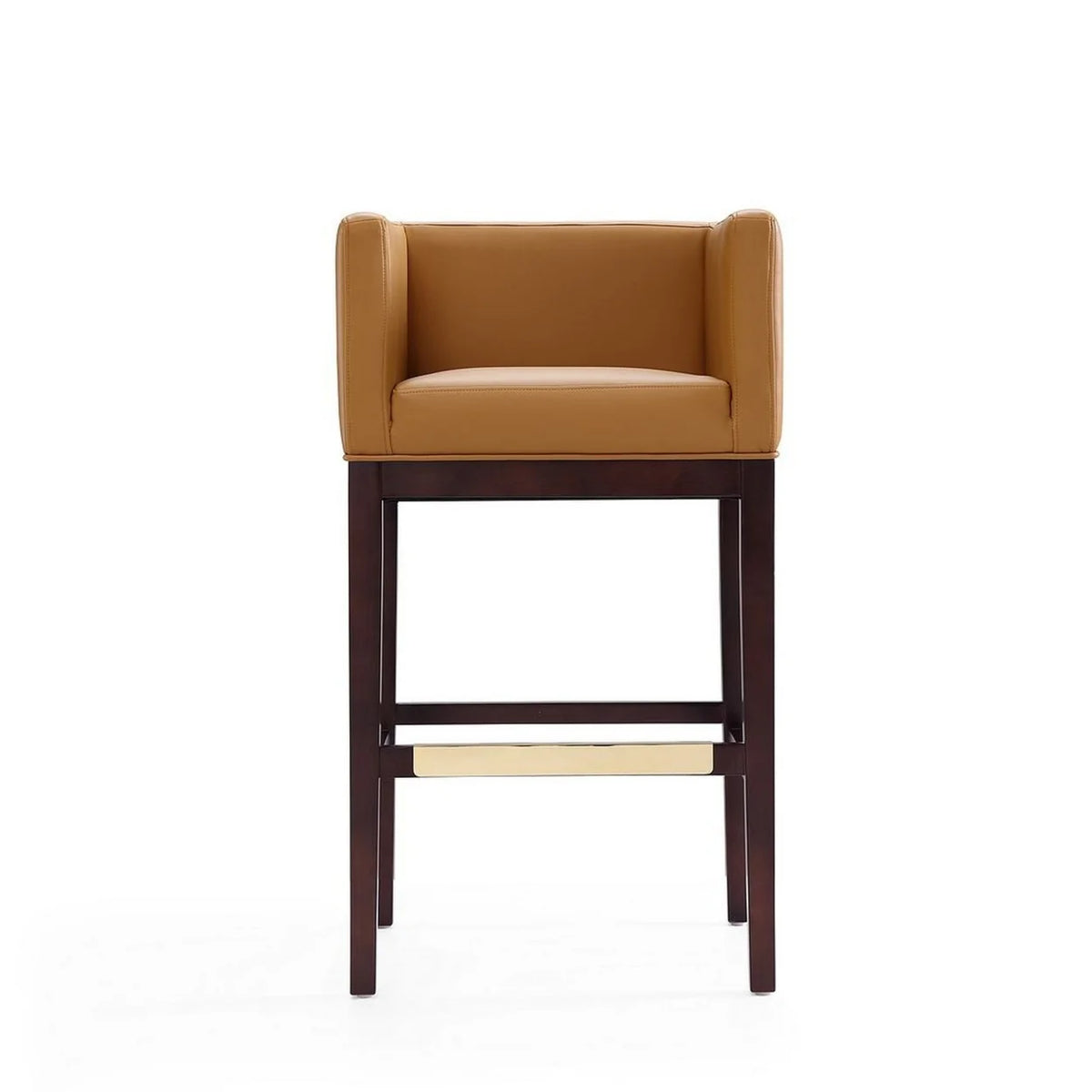 Camel and Dark Walnut Beech Wood Barstool (Set of 2) W270970