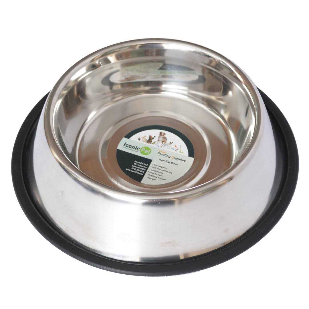 2 Pack Stainless Steel Non-Skid Pet Bowl G8016