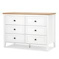 White 6 Drawer Wood Dresser with Metal Knobs W13975