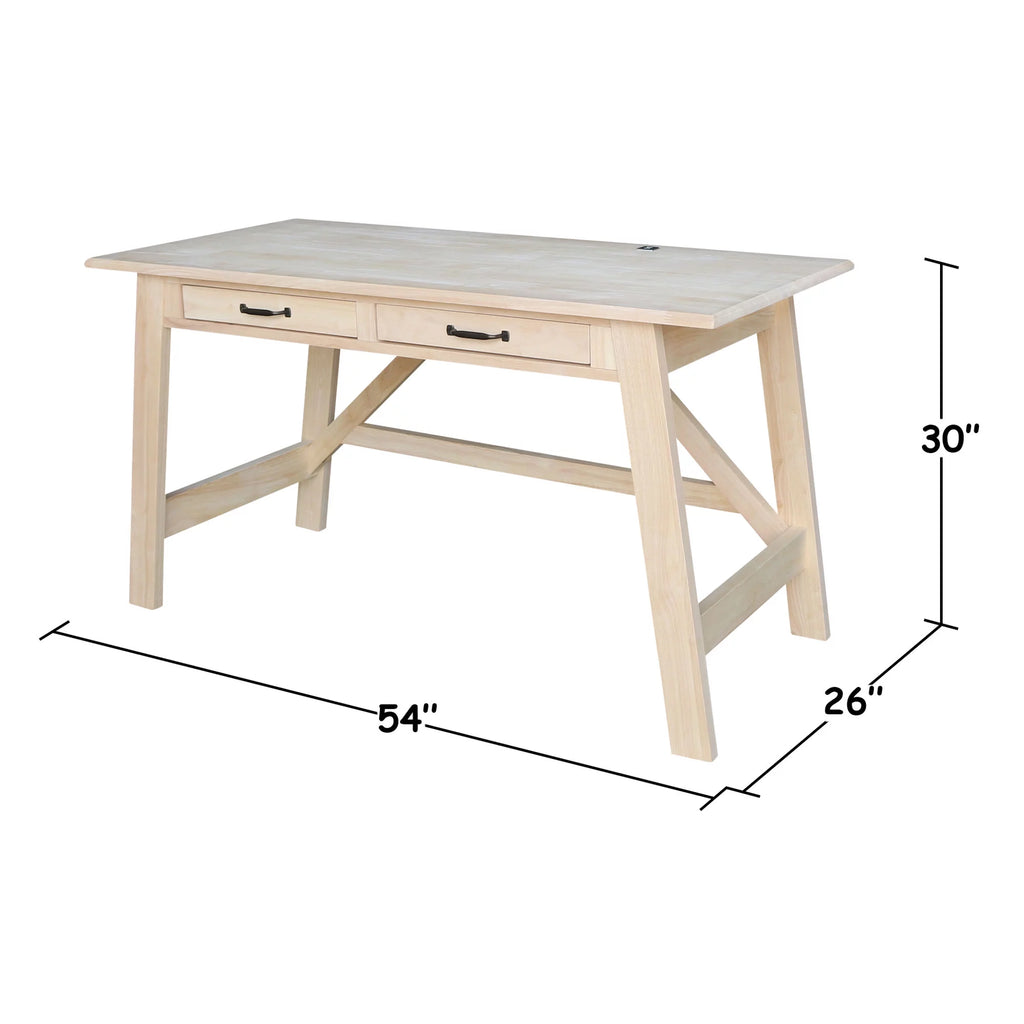 Wood Desk with 2 Drawers P58799
