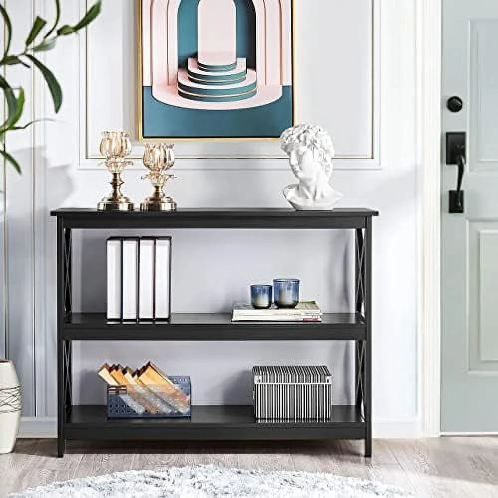 Console Table with 3 Shelves Espresso L792