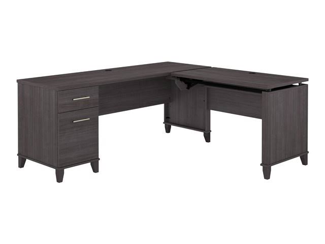 72W Storm Gray Sit to Stand L Shaped Desk V273317
