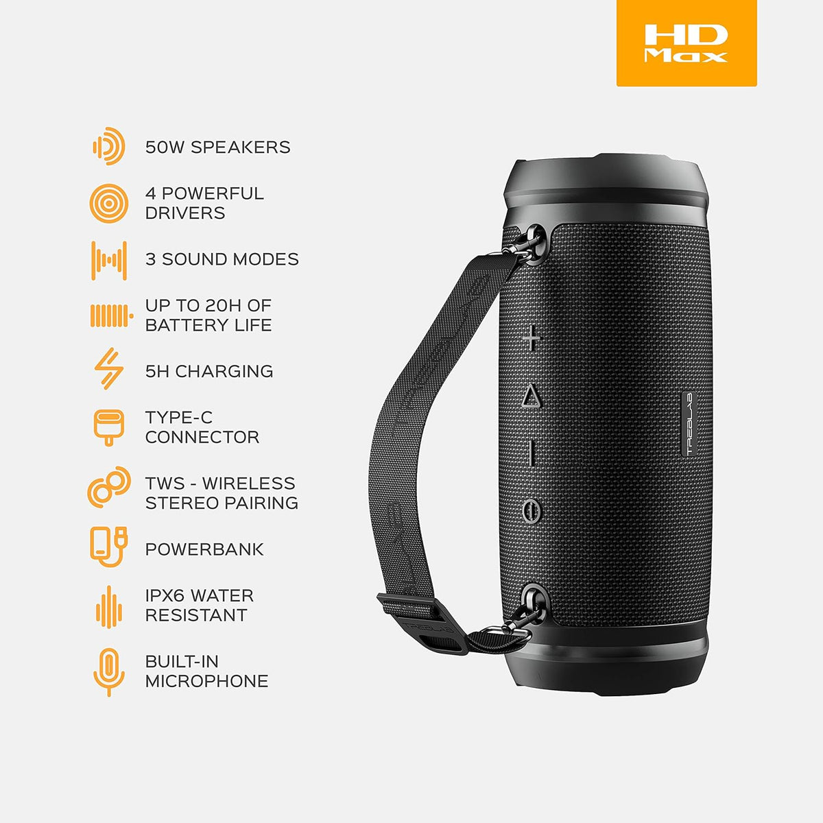 50W Bluetooth Speaker with 20H Battery and IPX6 Waterproof Z177