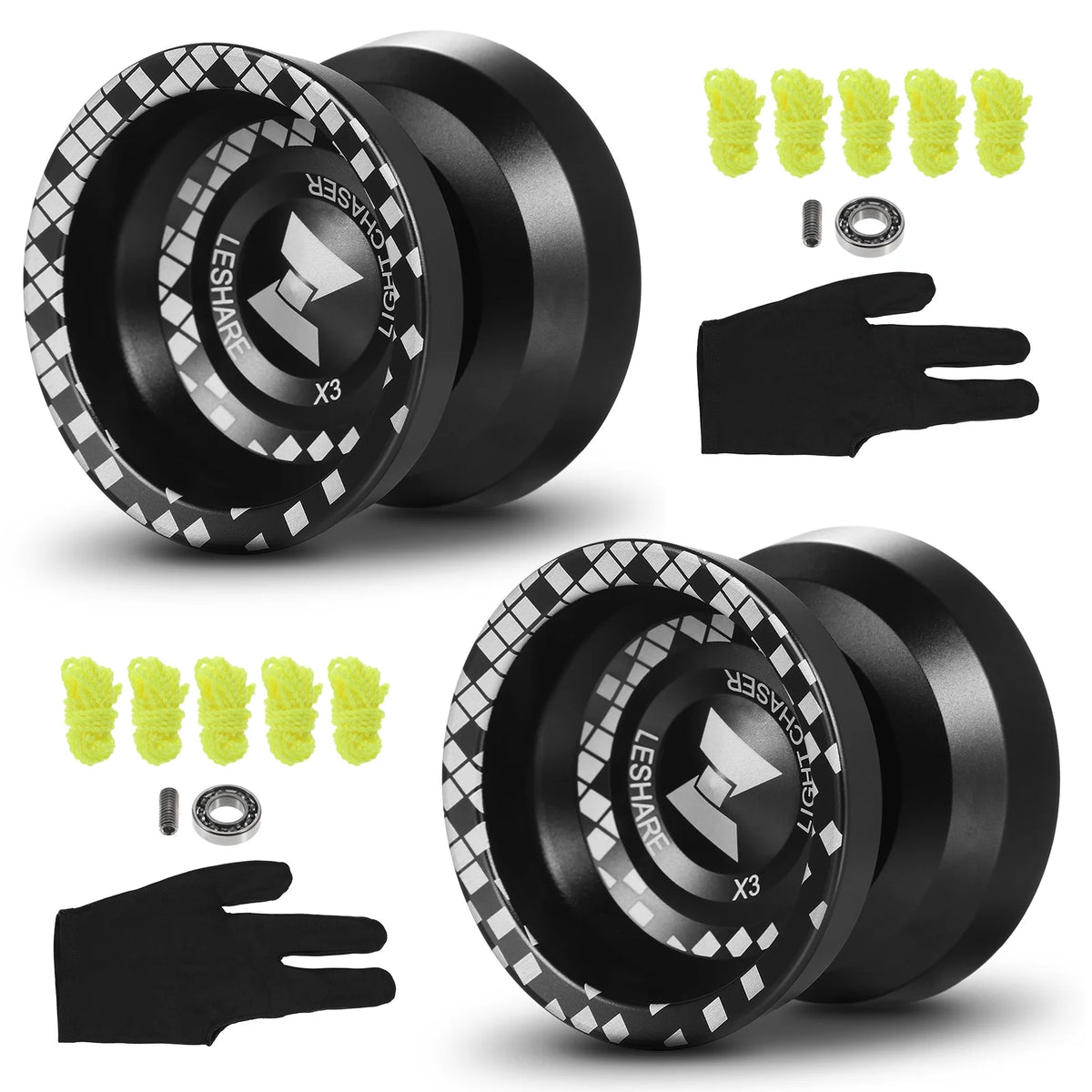 2 Pack Aluminum Alloy Responsive YoYo with Unresponsive Bearing W409