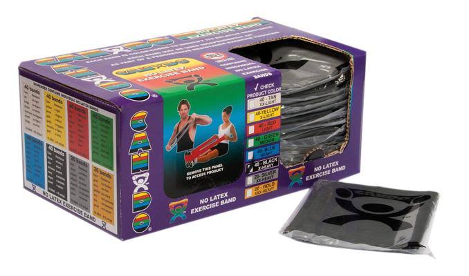 Latex Free Exercise Band Box of 40 4 ft 5-Piece Set I87215