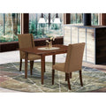 3-piece Wood Dining Set in Mahogany Brown Beige U34369