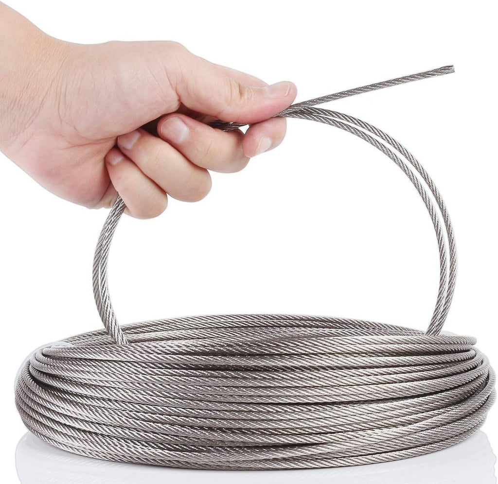 400FT 1/8 T316 Stainless Steel Wire Rope Cable with Cable Cutter H146