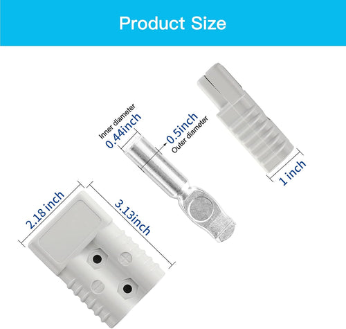 10 Pcs 1/0 Gauge 175A Battery Quick Connect/Disconnect with Handle, Grey Pack of 2 S39446