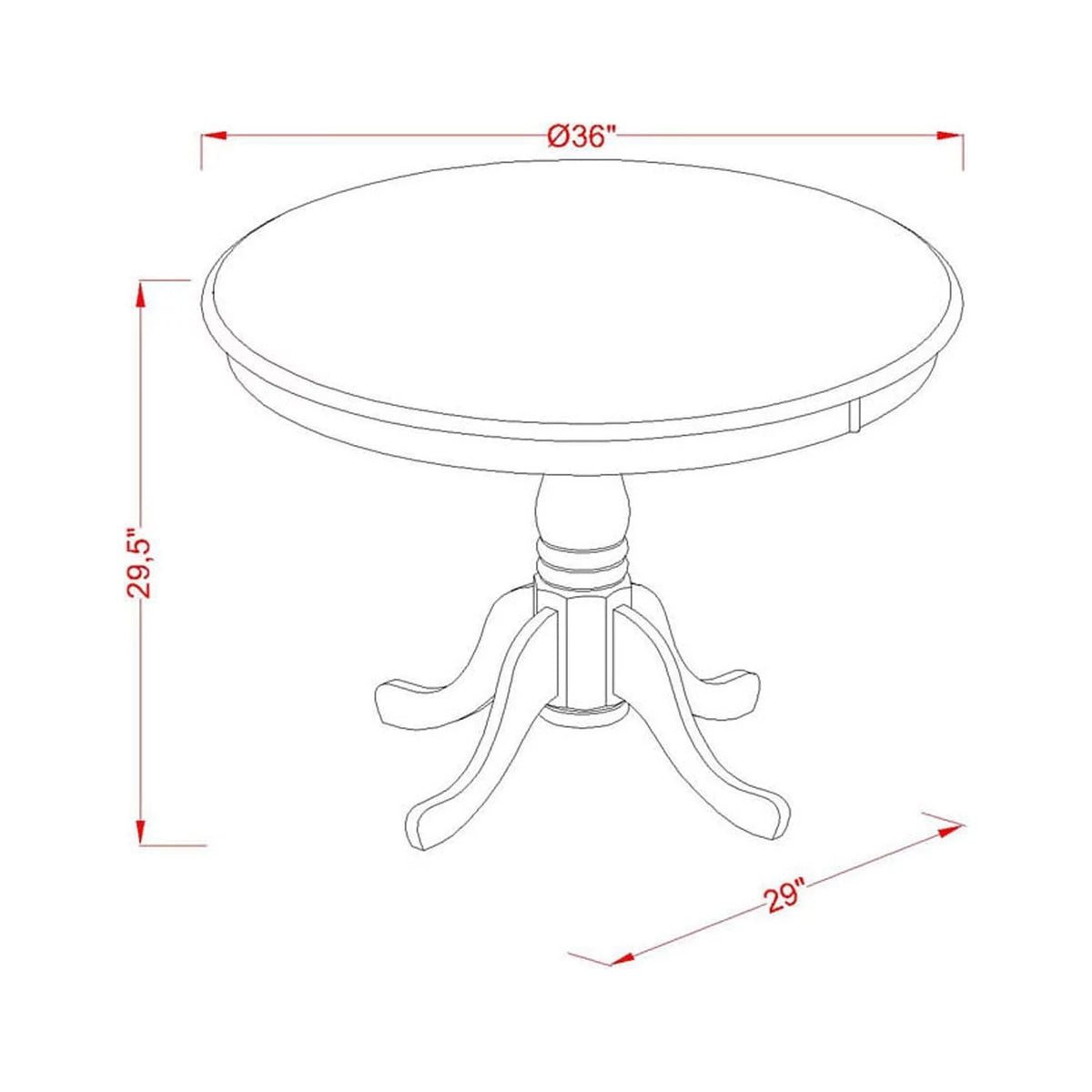 5 Piece Wood Dining Set Y405