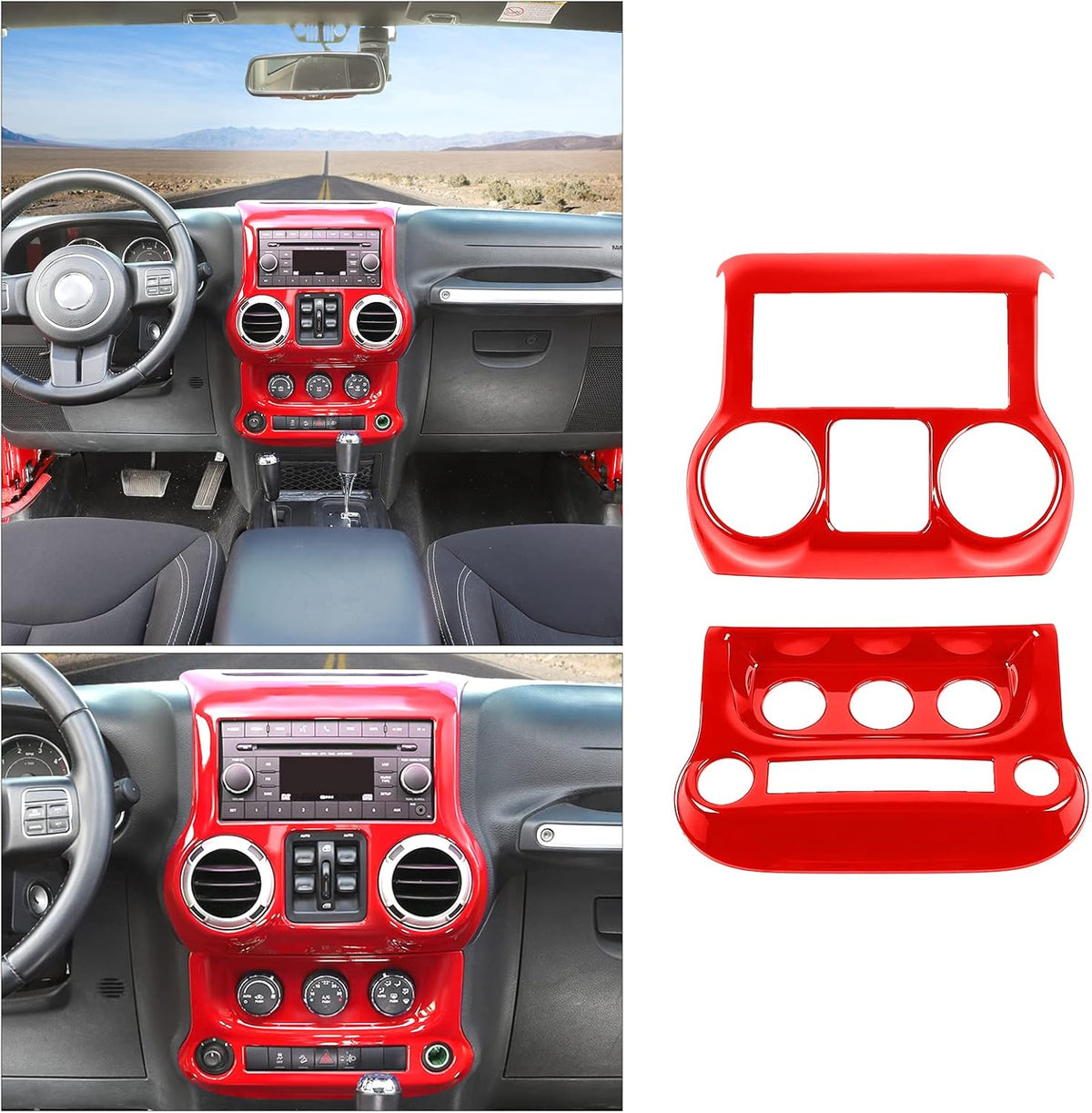 Carbon Fiber Center Console Dashboard Panel & Air Conditioning Switch Panel Cover Kit I933564