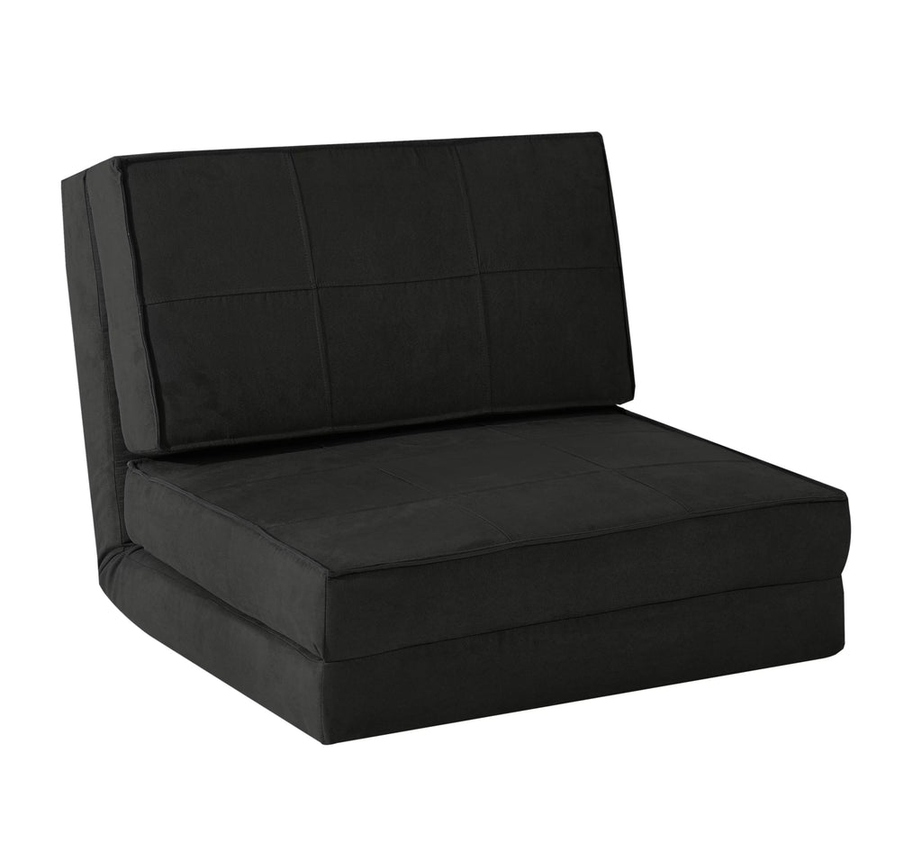 Ultra Soft Suede Convertible Flip Lounge Chair, Black U681