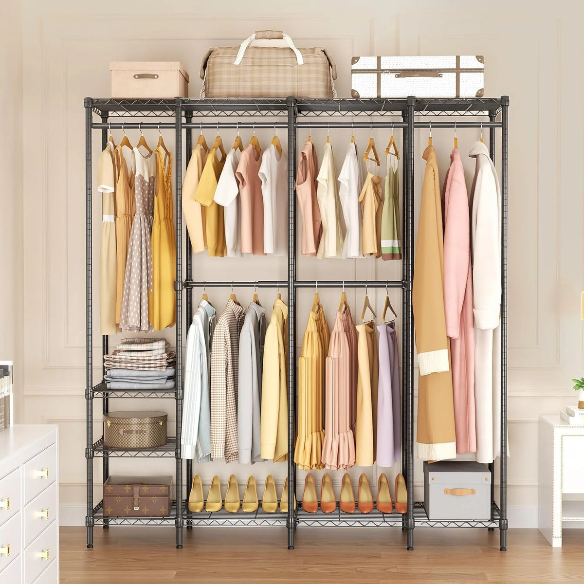 Freestanding Portable Wardrobe Closet Organizer S54520