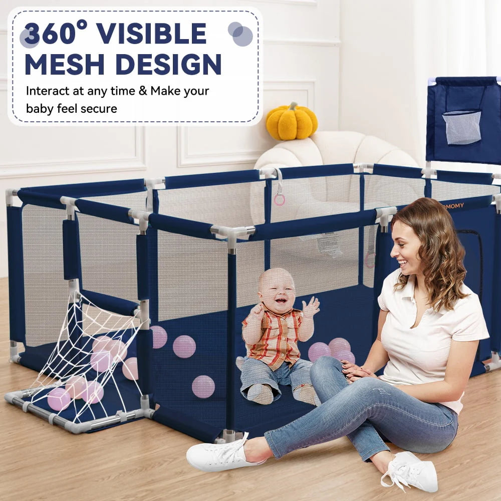 71x48inch Large Gray Baby Playpen V546