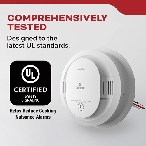 Hardwired Smoke Detector with 10-Year Battery Backup V381463