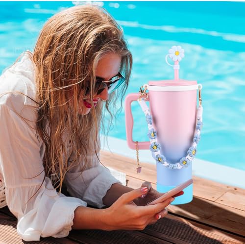 40 oz Tumbler with Handle Straw and Accessories Q347926