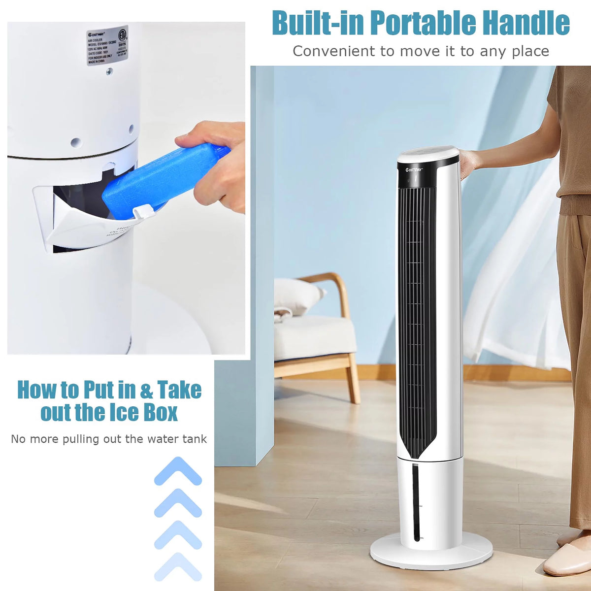 41'' Evaporative Air Cooler Oscillating Fan with Remote Control N991