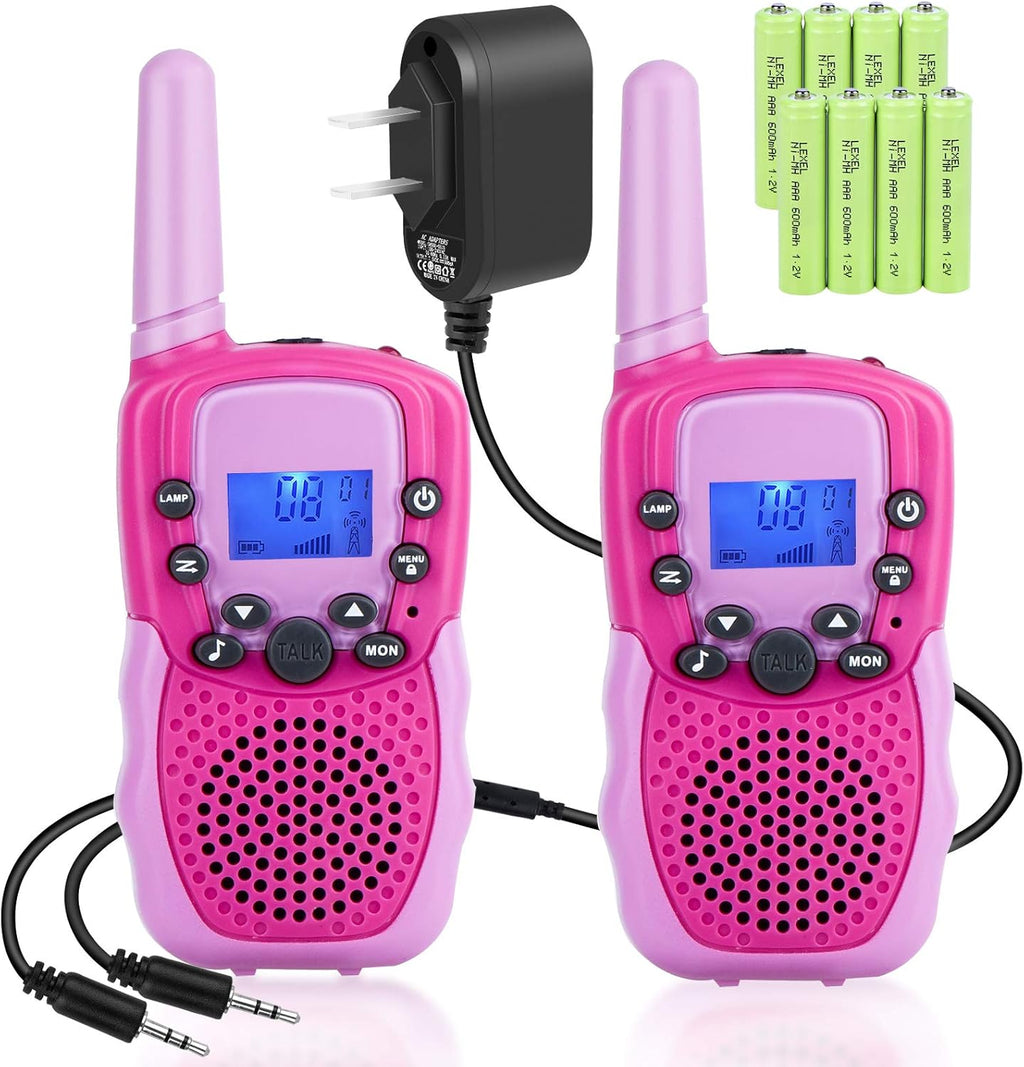 Rechargeable Walkie Talkies 22 Channels 3Km Long Range Green Q2011