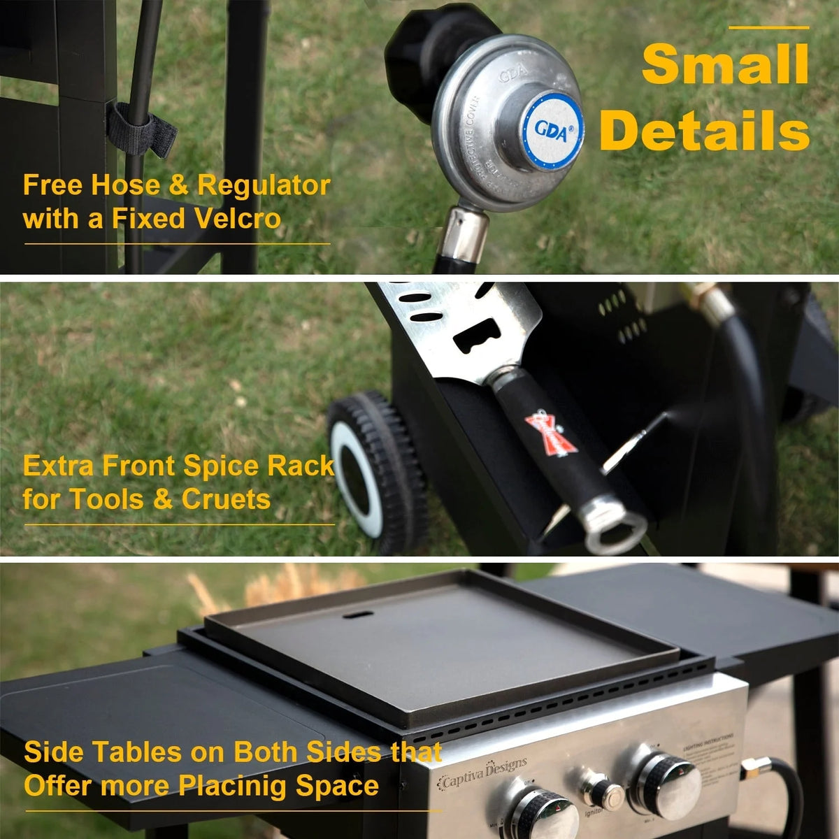 2-In-1 Gas Grill 20,000 BTU Black E246